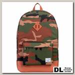 РЮКЗАК Herschel Heritage WOODLAND CAMO/TAN SYNTHETIC LEATHER