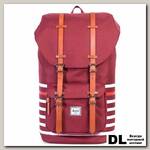 Рюкзак HERSCHEL LITTLE AMERICA WINDSOR WINE OFFSET STRIPE/VEGGIE TAN LEATHER