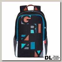 Рюкзак школьный Grizzly RB-051-3 Чёрный/Терракотовый