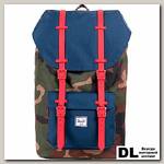 Рюкзак HERSCHEL LITTLE AMERICA Woodland Camo/Navy/Red Rubber