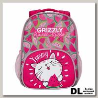 Рюкзак детский Grizzly RK-076-1 Ярко-розовый/Светло-серый