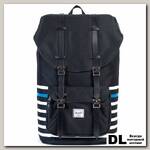 Рюкзак HERSCHEL LITTLE AMERICA BLACK OFFSET STRIPE/BLACK VEGGIE TAN LEATHER