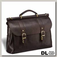 Мужской портфель на саквояжной планке BRIALDI Hobart relief brown